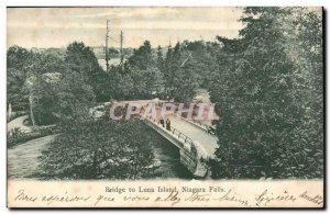 New York Bridge to Luna Island- Niagra Falls-Old Postcard