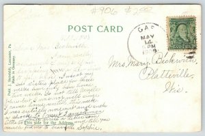 Lancaster Pennsylvania~PRR Station~Pennsylvania Railroad~People on Sidewalk~1908