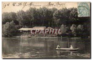 Saint Maurice Old Postcard Swimming marl