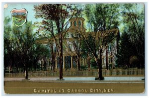 c1910 Capitol Exterior Building Carson City Nevada NV Embossed Vintage Postcard