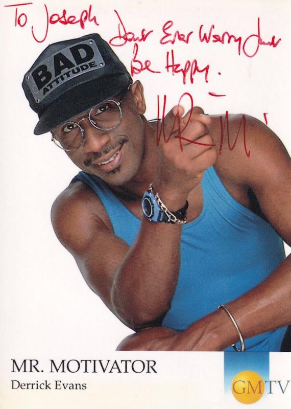 Mr Motivator Derrick Evans Jamaica GMTV Hand Signed Cast Card Photo