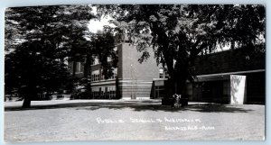 Annandale MN Postcard RPPC Photo Public School & Auditorium Building c1940's