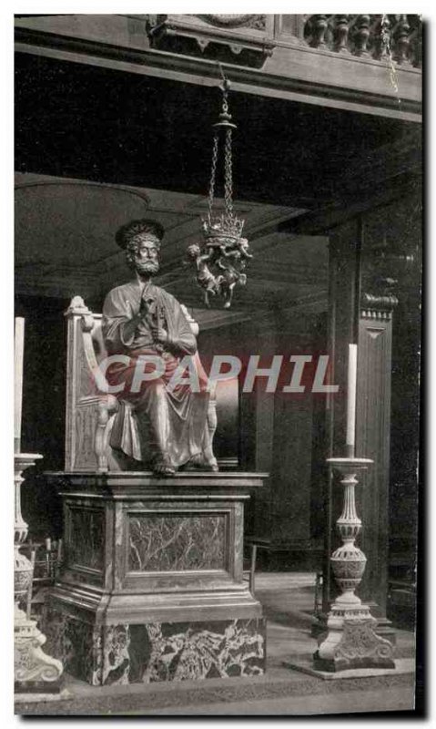 Postcard Old London Oratory St Peter & # 39s statue