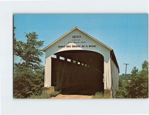 Postcard Nevins Covered Bridge over Little Raccoon Creek, Rockville, Indiana