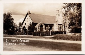 St. Mary's Church Virden Manitoba MB Unused Real Photo Postcard H16