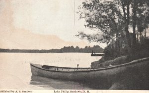 Vintage Postcard Lake Phillips Boating Sandown New Hampshire NH A. S. Sanborn