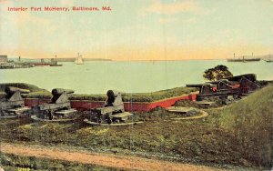 Baltimore Maryland MD~Interior & Cannons Fort McHenry~POSTCARD