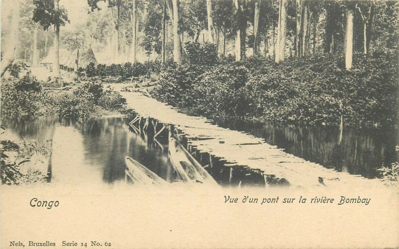 Belgian Congo Belge vue d`un pont sur la riviere Bombay river bridge