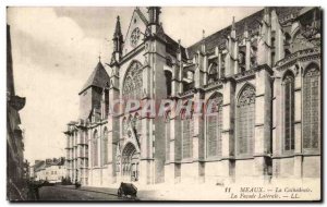 Old Postcard Meaux The Cathedral The Facade Lateral