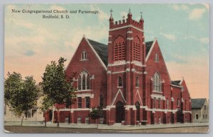 Redfield South Dakota~New Congregational Church & Parsonage~Vintage Postcard