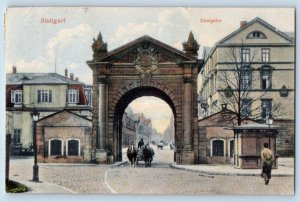 Stuttgart Baden-Württemberg Germany Postcard Konigstor Arch Entrance 1906