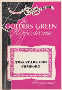 Two Stars For Comfort Drama Golders Green Theatre Programme