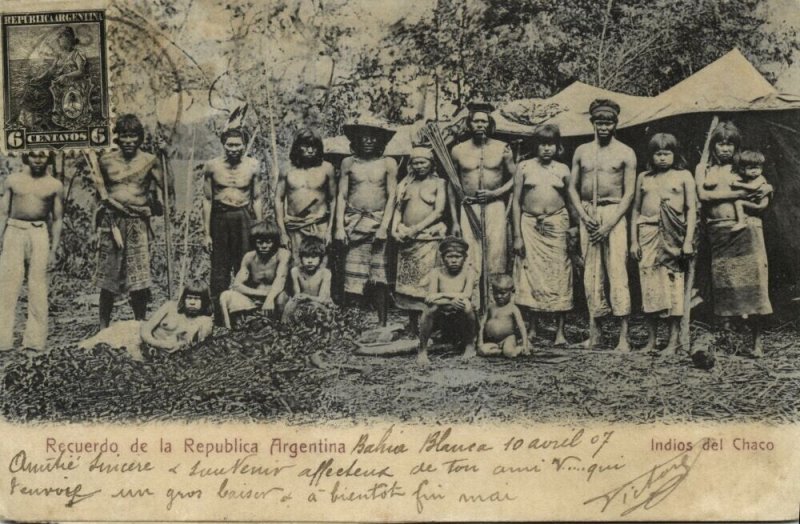 argentina CHACO Indios Chamacoco Group of Nude Indians 1907