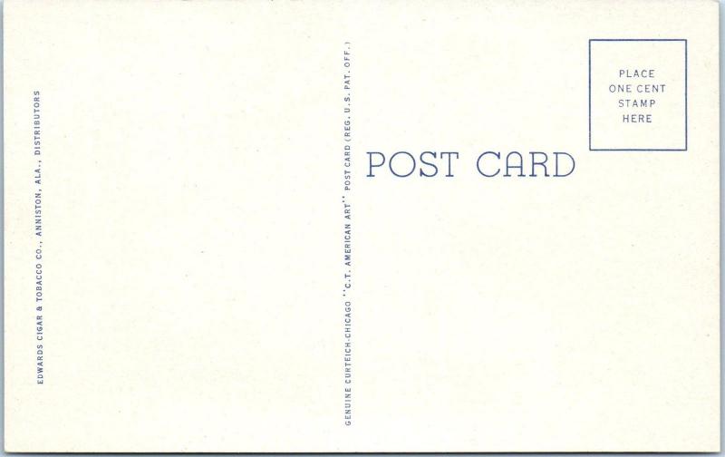 FORT McCLELLAN, AL Alabama     SILVER CHAPEL   c1940s   Linen Postcard