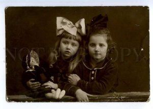 189616 RUSSIA Charming Girls DOLL Toy Vintage REAL PHOTO