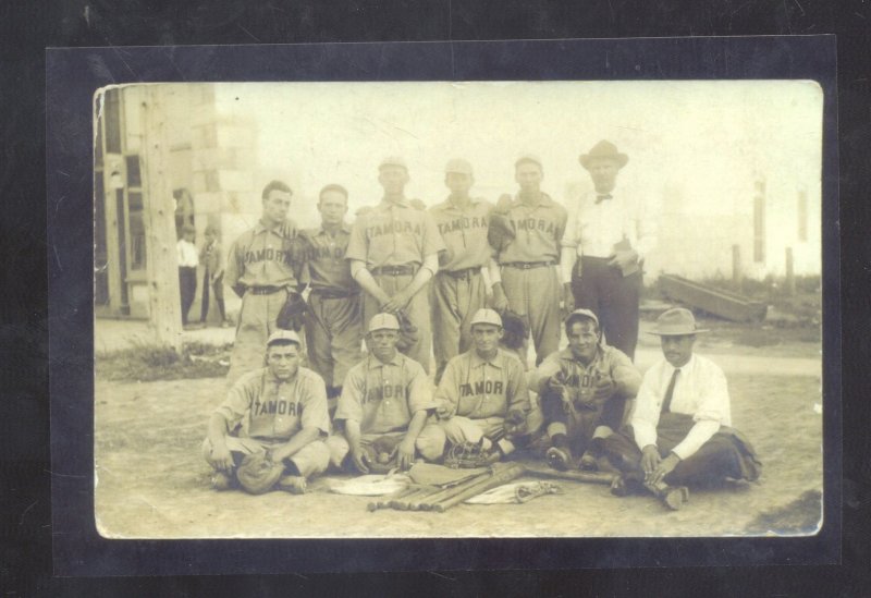 REAL PHOTO TAMORA NEBRASKA BASEBALL TEAM PLAYERS SPORTS POSTCRAD COPY