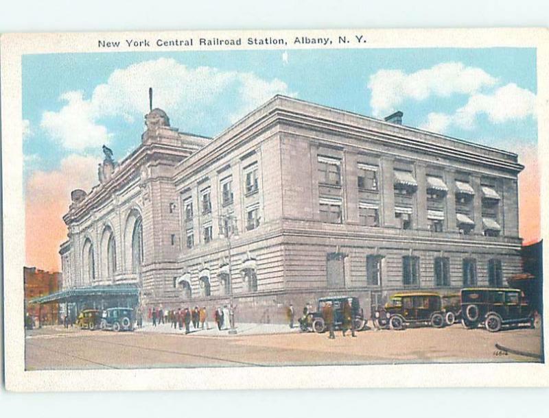 W-Border NEW YORK CENTRAL RAILROAD TRAIN DEPOT STATION Albany New York NY G1250