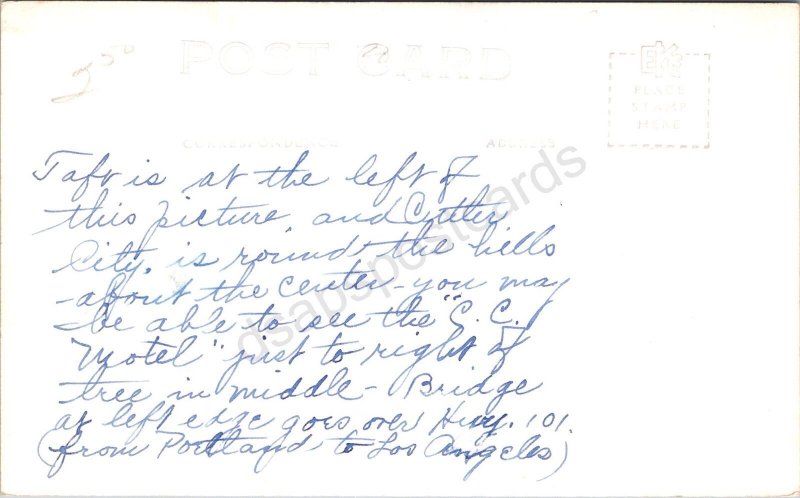 K13/ Taft Oregon RPPC Postcard c1940s Bay Scene Christian Image 393