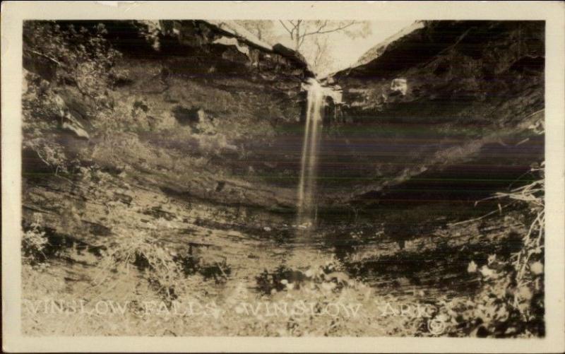 Winslow AR Water Falls c1920s-30s Real Photo Postcard #1