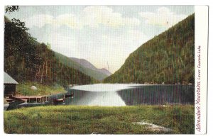 'Adirondack Mountains, Lower Cascade Lake' Undivided Back Unused, boat, New York