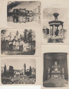 World War 1914-1918 disaster bombed buildings ruins church frontispiece lantern