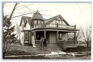 c1940's Couple And Dog Scene House Havelock Iowa IARPPC Photo Vintage Postcard