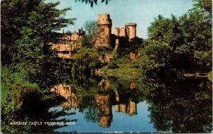 VINTAGE POSTCARD VIEW OF WARWICK CASTLE FROM THE AVON RIVER U.K.