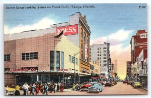 1950s TAMPA FL FRANKLIN STREET KRESS JJ NEWBERRY DEPARTMENT STORE POSTCARD P2724