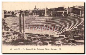 Old Postcard View of Arles & # 39ensemble Theater of Ancient Ruins