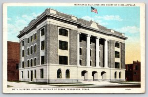 Texarkana Texas~Municipal Court Of Civil Appeals Bldg~USA Flag~Columns~1927 PC