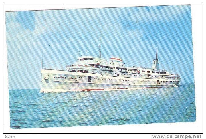 Oceanliner/Ship/Steamer, S. S. Milwaukee Clipper, Across Lake Michigan, Milwa...