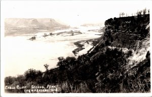 EKC RPPC Real Photo Postcard WI Trempealeau Eagle Cliff Second Peak 1940s K44