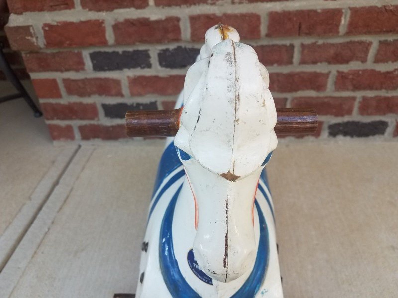 Early 1940's Antique Buddo The Happi-Time Rocking White Horse Sears Roebuck  