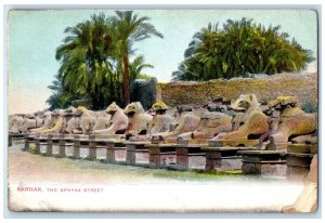 c1910 The Sphynx Street Karnak Luxor Egypt Antique Unposted Postcard