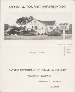 Ontario Dept of Travel & Publicity Niagara Falls ON Feedback Folded Postcard E66