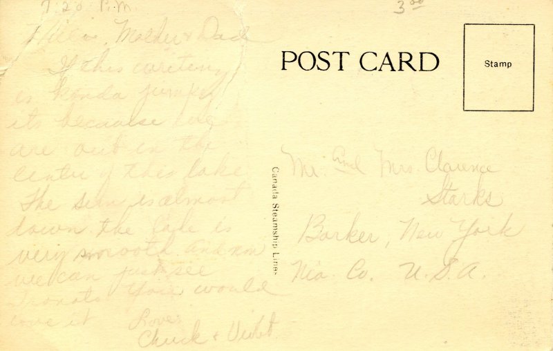 Canada Steamship Lines - Niagara Steamer Cayuga      (crease)