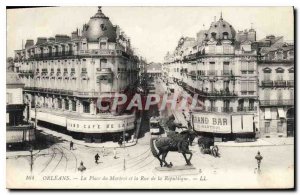 Old Postcard Orleans Place du Martroi and the Rue de la Republique