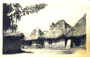 Real Photo Reed Huts Panama Panama 1946 Missing Stamp 