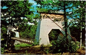 Maine Portland Village Wire Bridge Over Carrabassett River