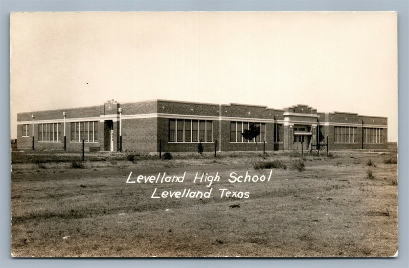 LEVELLAND TX HIGH SCHOOL ANTIQUE REAL PHOTO POSTCARD RPPC