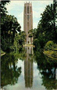 Singing Tower Reflection Pool Mirror Mountain Lake Sanctuary Florida Postcard fj 