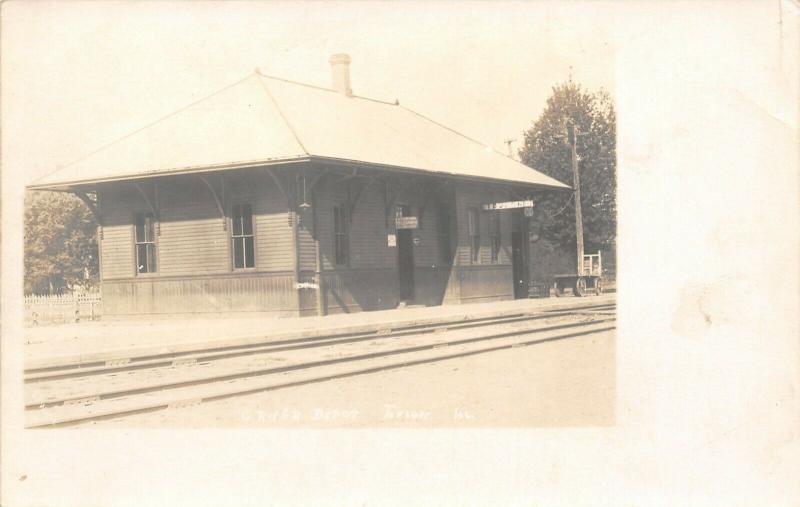 Toulon IL Train Station Depot~Western Union Telegraph & Cable Office~RPPC 1906 