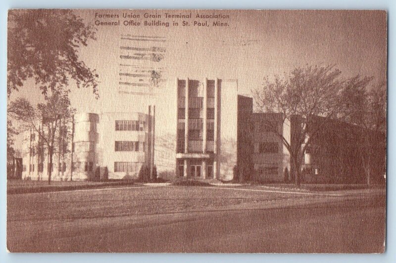 St. Paul Minnesota Postcard Farmers Union Grain Terminal Office Building c1951