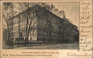 Fort Wayne Indiana IN New High School c1900s-10s Postcard