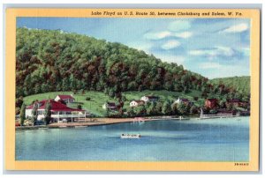 Salem West Virginia WV Postcard Lake Floyd On US Route 50 Clarksburg Vintage