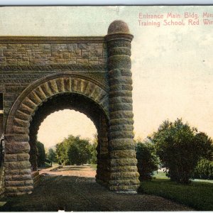 c1910s Red Wing, Minn. MN State Training School Entrance Stone Masonry Arch A153