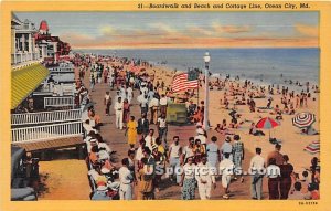 Boardwalk & Beach, Cottage Line in Ocean City, Maryland