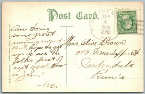 PLEASANT MOUNT PA SAMUEL MEREDITH 1909 ANTIQUE POSTCARD