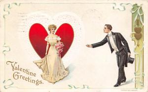 Valentines Day 1911 light postal marking on front