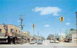 Street Scene Cars Roscommon Michigan 1964 postcard